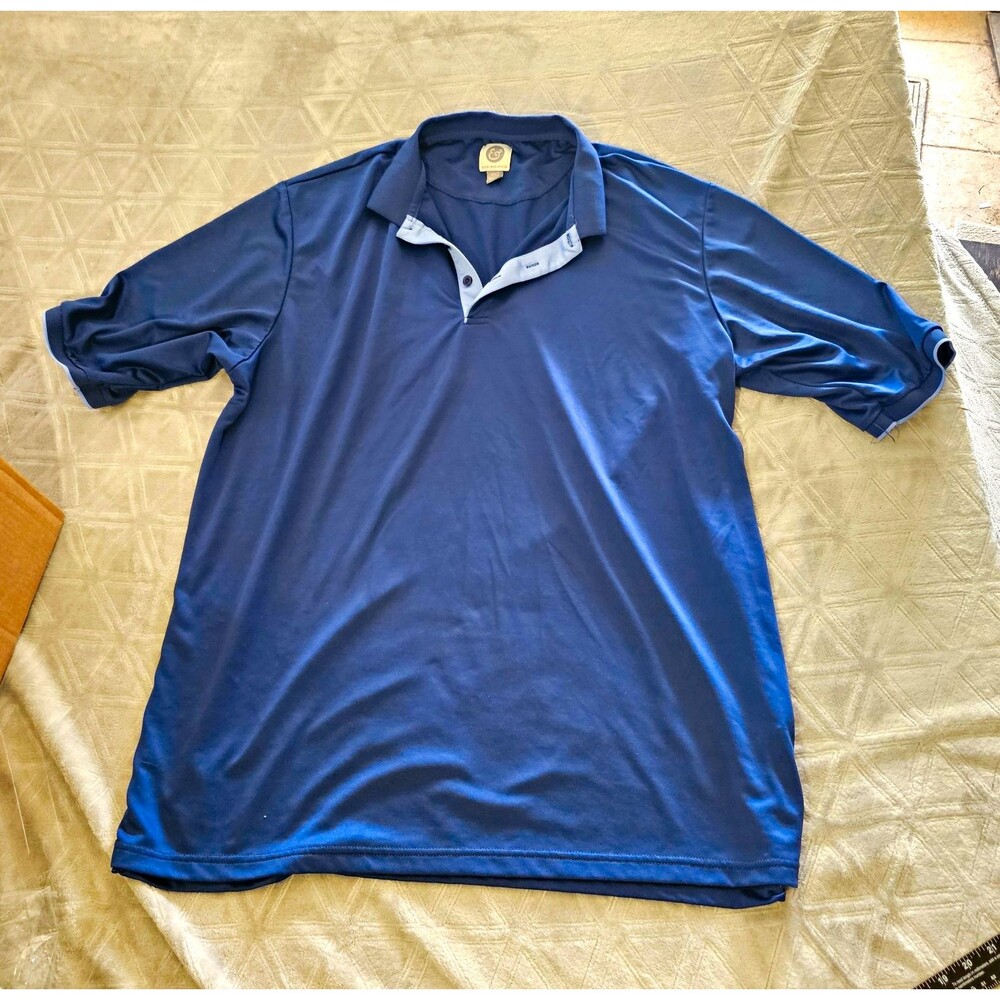 Kilburne & Finch Men’s Polo Shirt Blue Solid Short Sleeve Polyester 3XLT